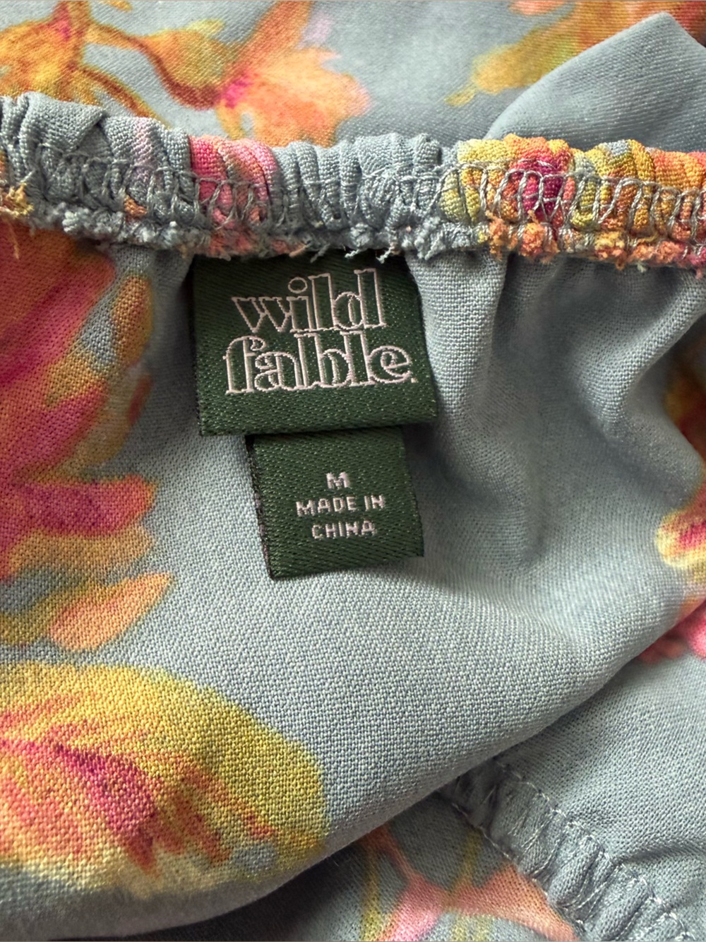 Wild Fable Powder Blue Floral Ruffle-Shoulder M Dress Fairy Ethereal Whimsy - Picture 7 of 9